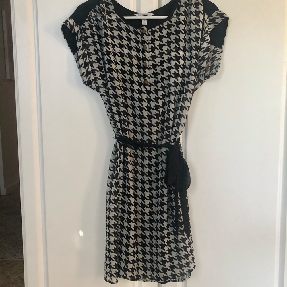 Black and white houndstooth dress